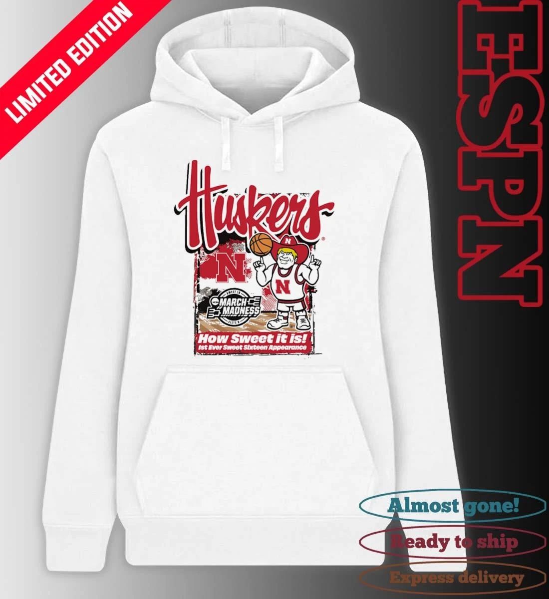 1st Ever Sweet Sixteen Nebraska Cornhuskers Men’s Basketball Shirt