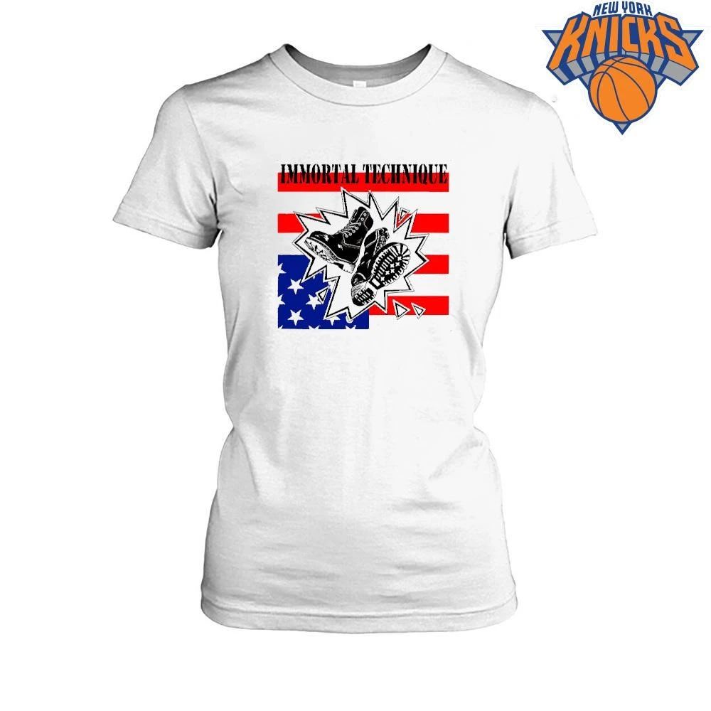 Immortal Technique American Flag Combat Boots Punk Rock Hip Hop Shirt