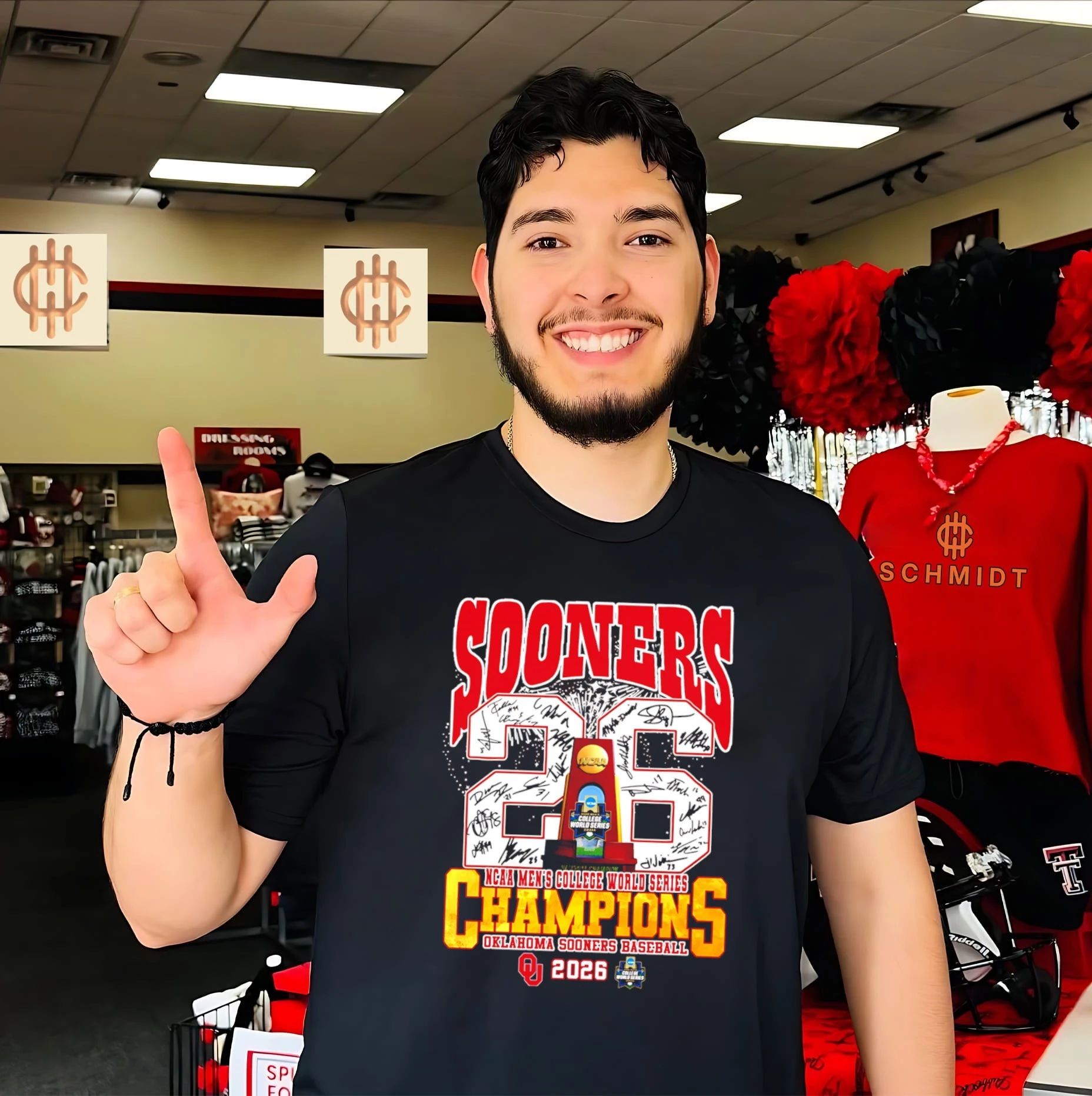 Oklahoma Sooners baseball 2026 MCWS Champions signatures shirt