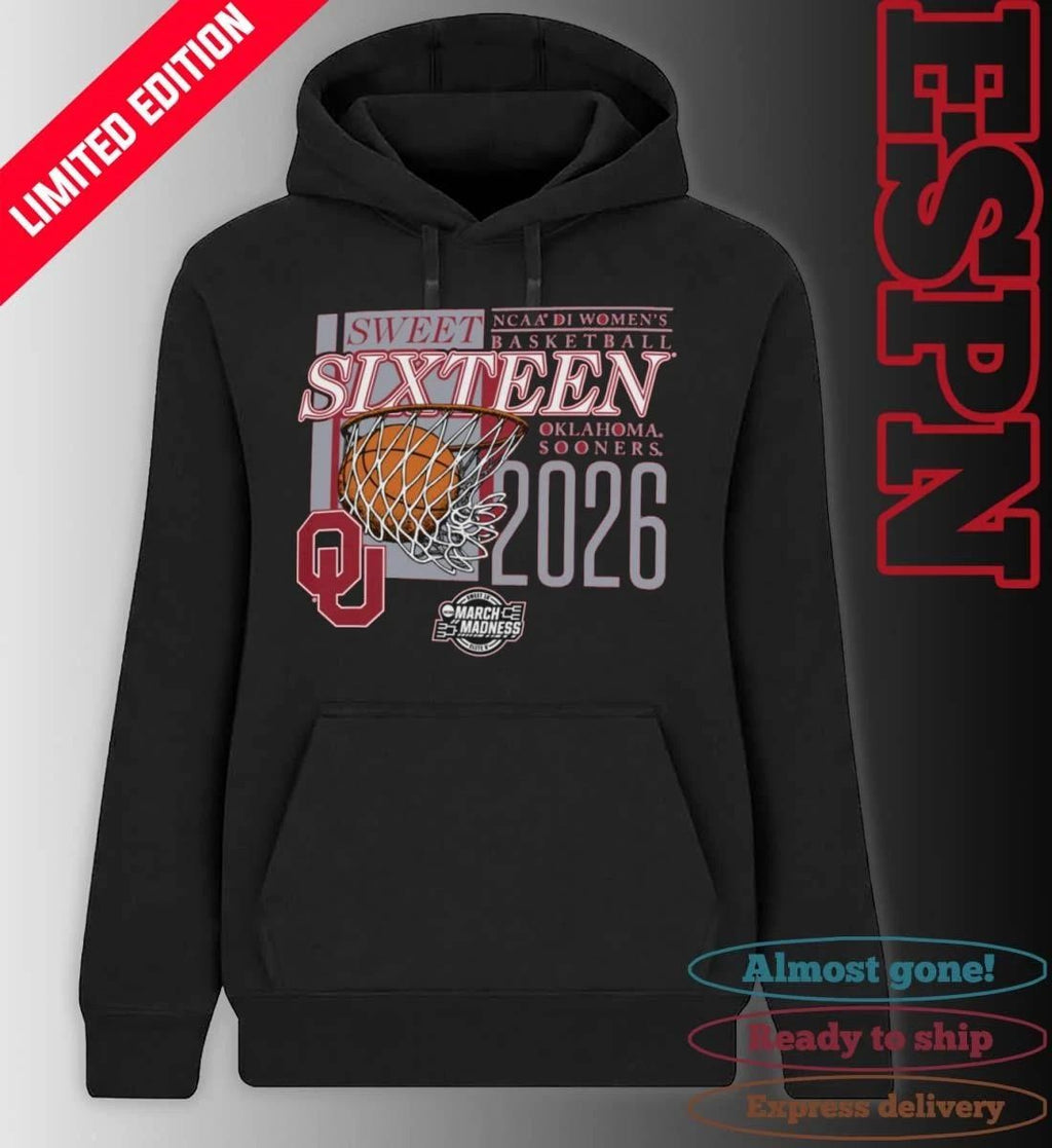 Oklahoma Sooners 2026 NCAA DI Women’s Basketball Sweet Sixteen – Sacramento Regional T-Shirt