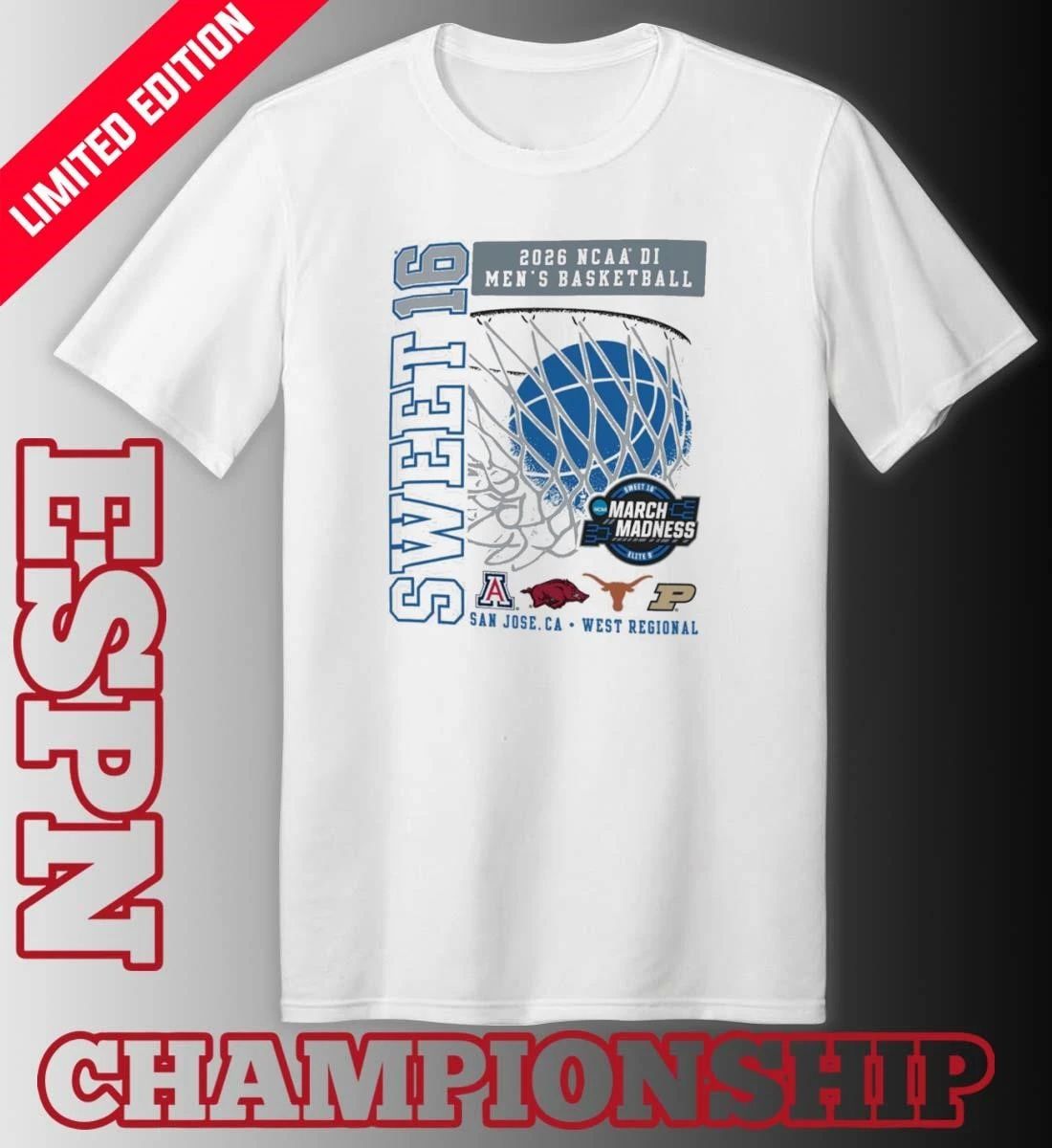 Sweet 16 NCAA DI Men’s Basketball Tournament 2026 West Regional T-Shirt