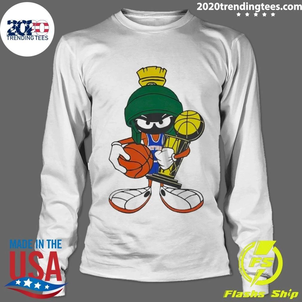 Marvin The Martian Holding New York Basketball Championship Trophy Shirt
