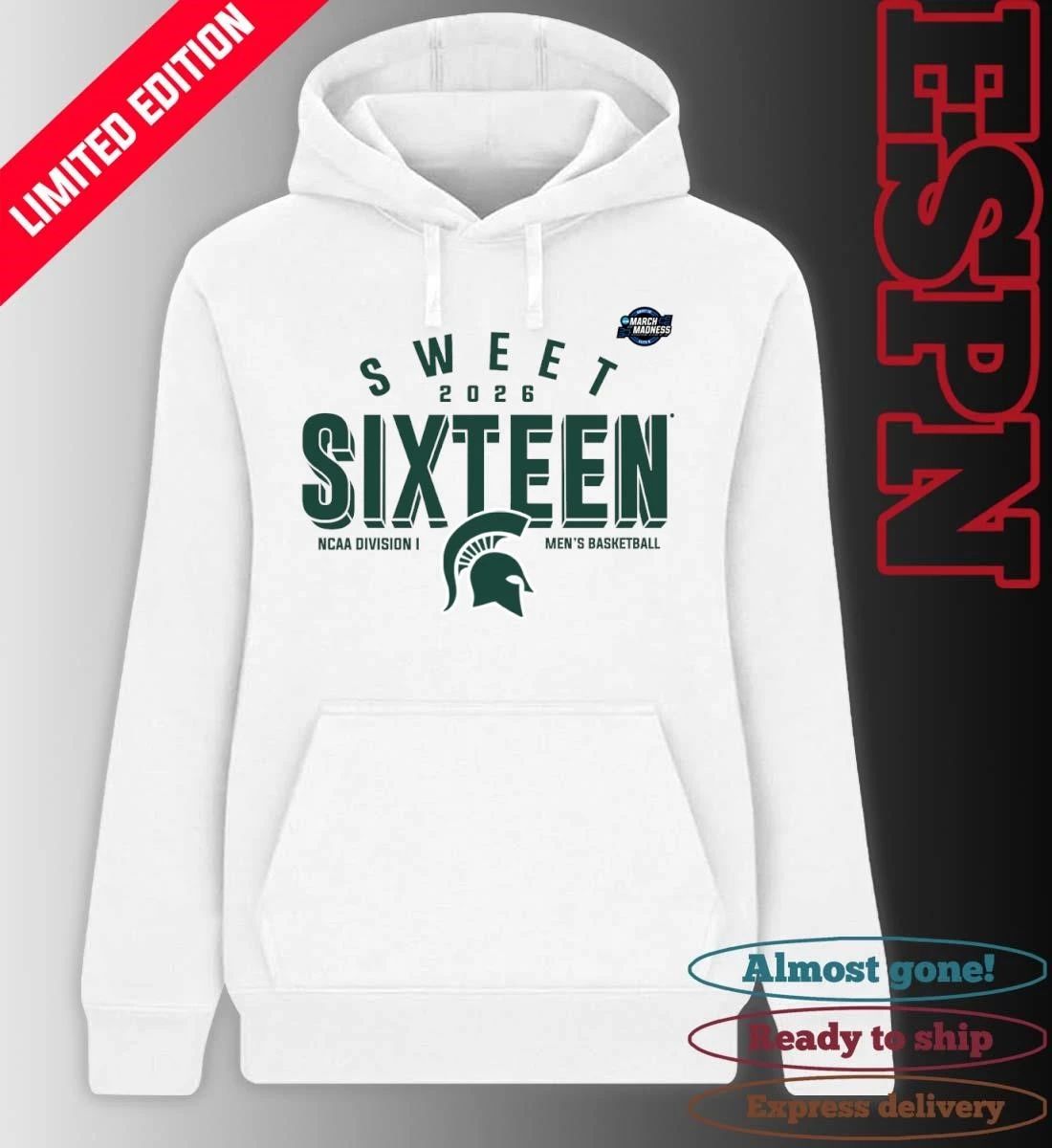 Sweet 16 Michigan State Spartans 2026 NCAA Men’s Basketball T-Shirt