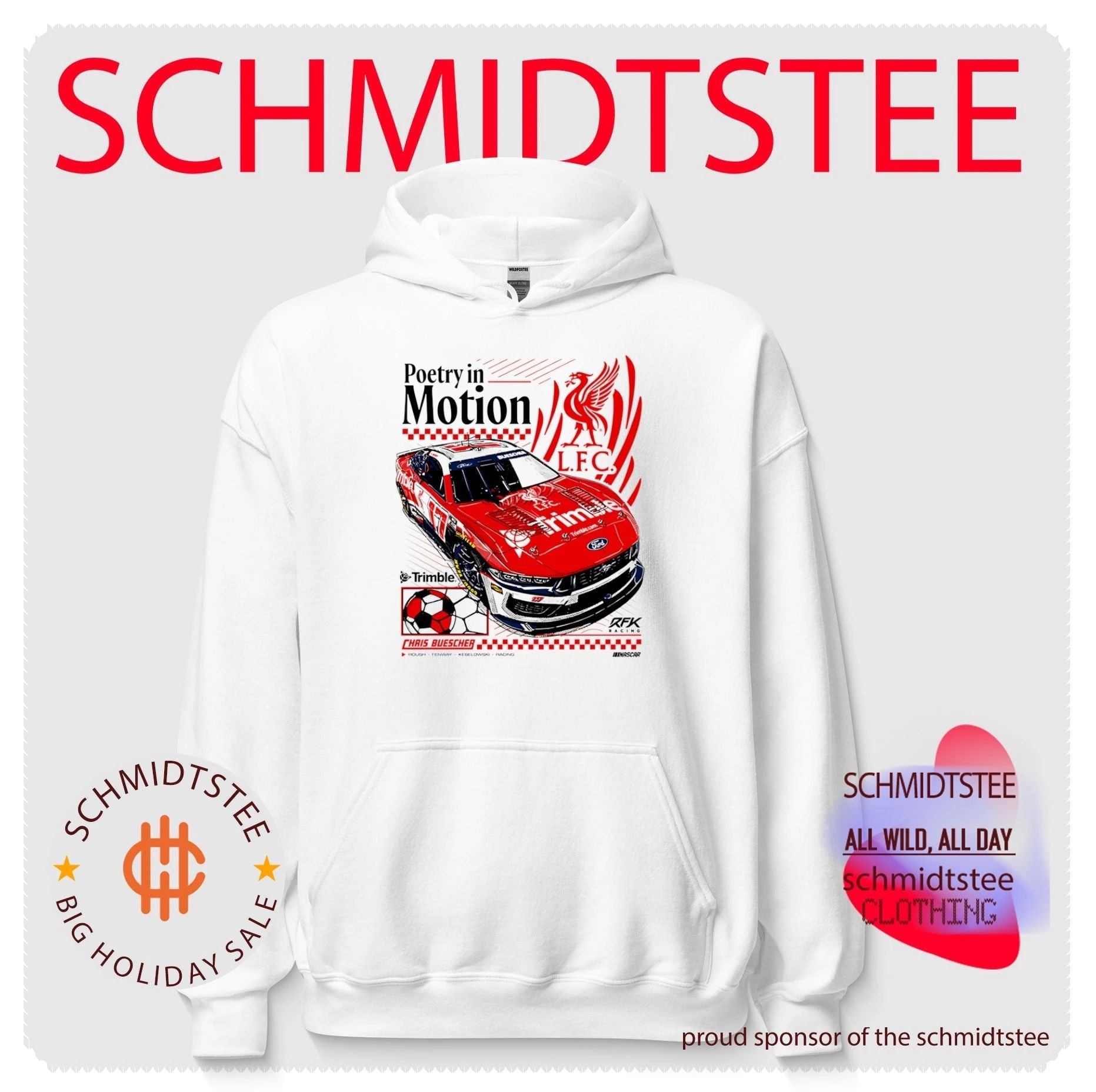 Chris Buescher Poetry in Motion RFK Racing Liverpool FC shirt