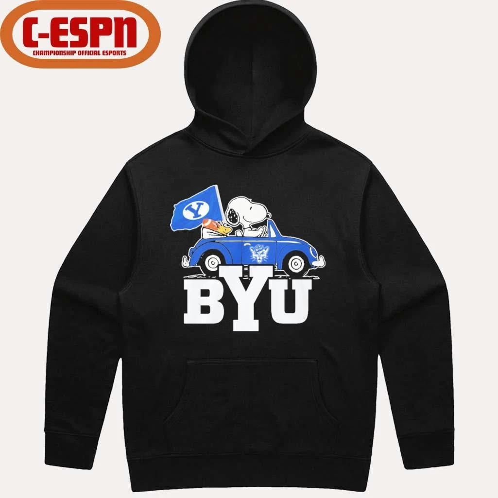 The Peanuts Driving Car X BYU Cougars Shirt