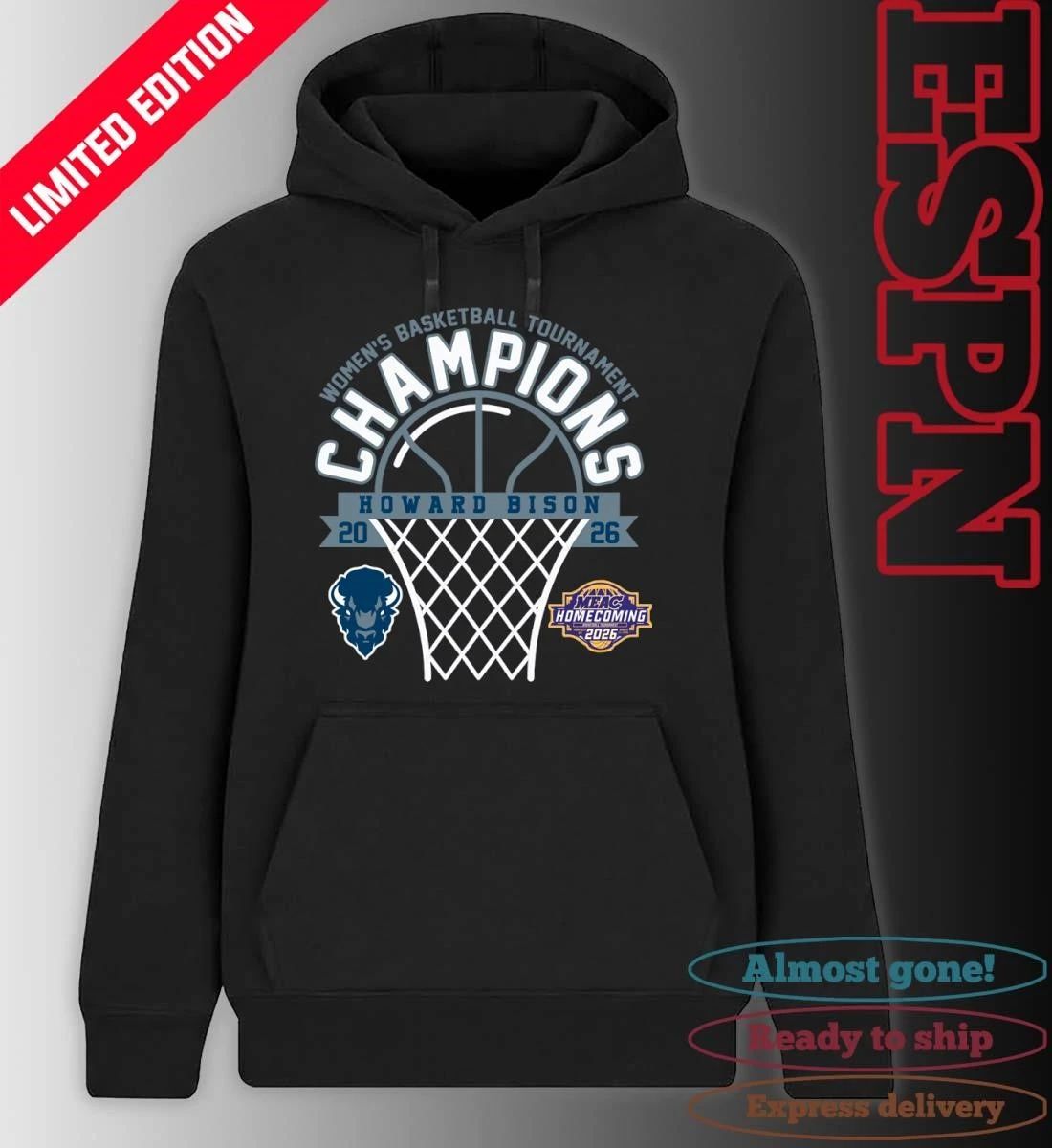 MEAC Women’s Basketball Tournament Champions 2026 Howard Bison T-Shirt