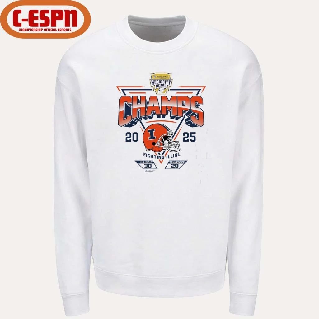 Illinois Fighting Illini 2025 Music City Bowl Champions Score Shirt