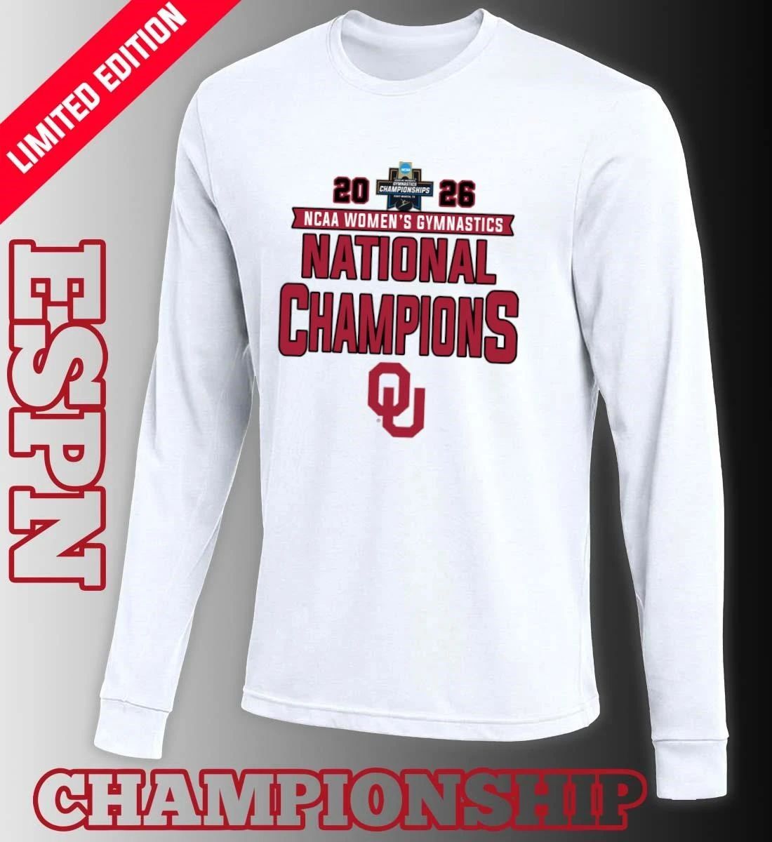 Oklahoma Sooners 2026 NCAA Women’s Gymnastics National Champions T-Shirt
