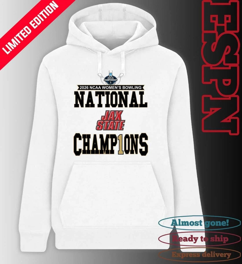 Jacksonville State Gamecocks 2026 National Collegiate Women’s Bowling National Champions Locker Room T-Shirt