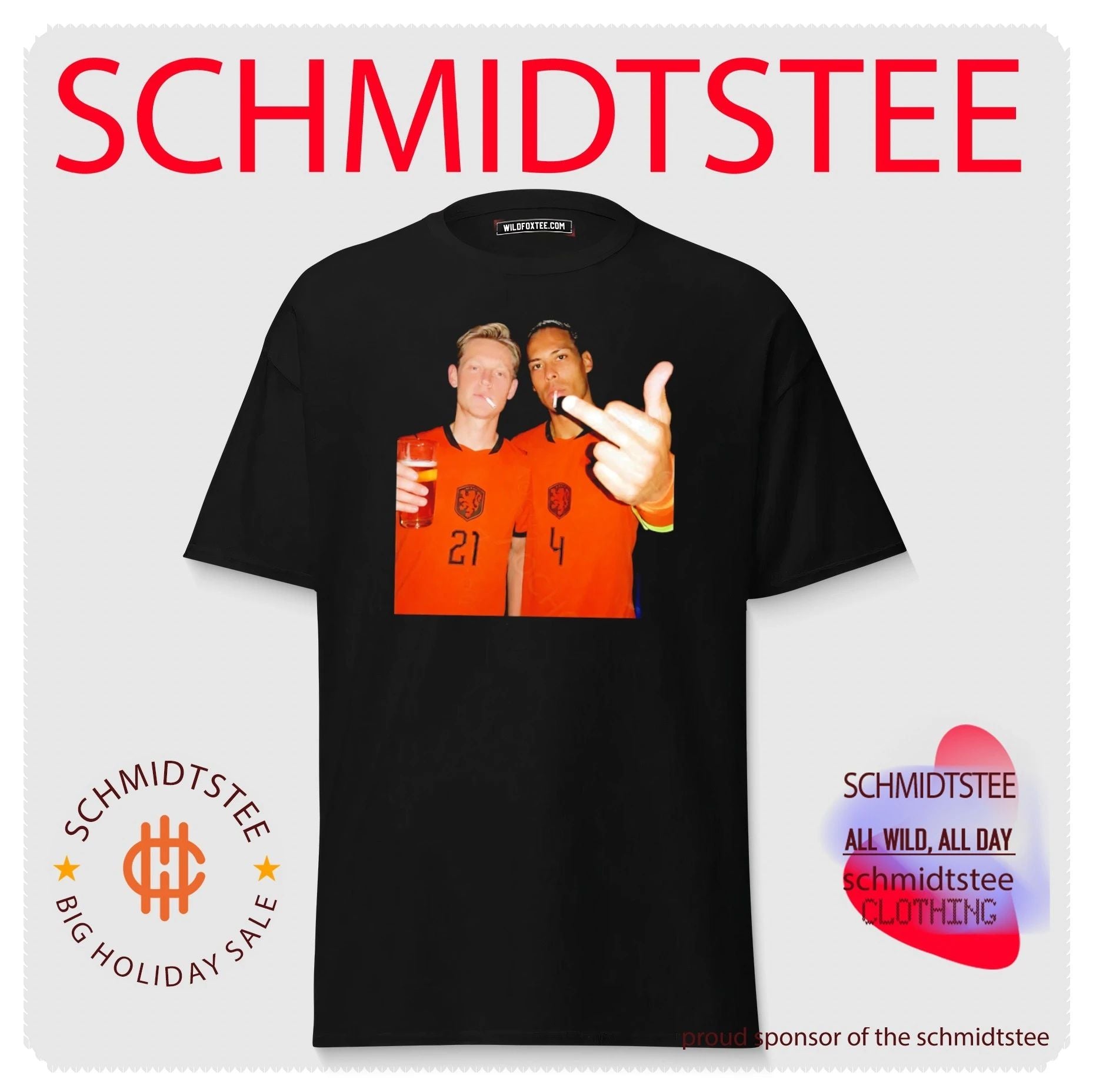 Frenkie de Jong and Virgil van Dijk Netherlands National Team shirt