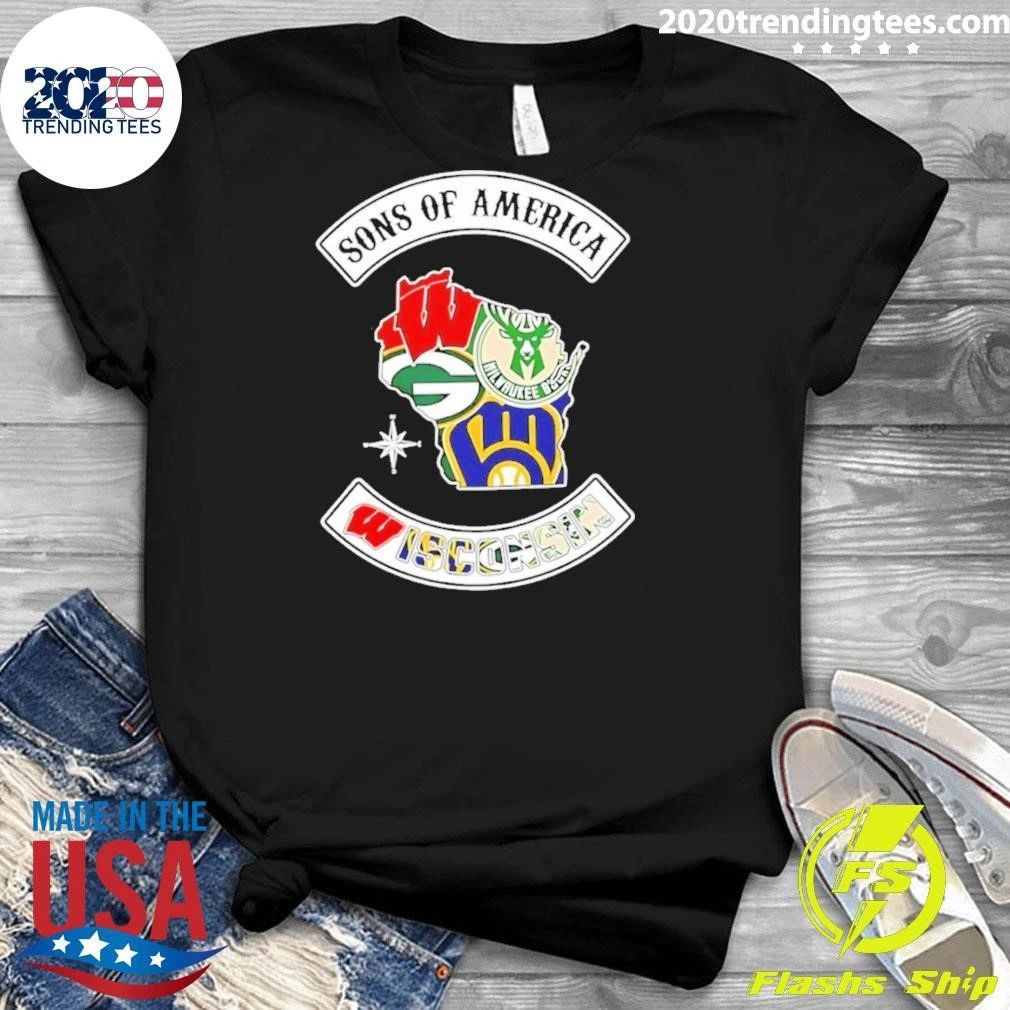Sons Of America Wisconsin Sports Team Map Shirt
