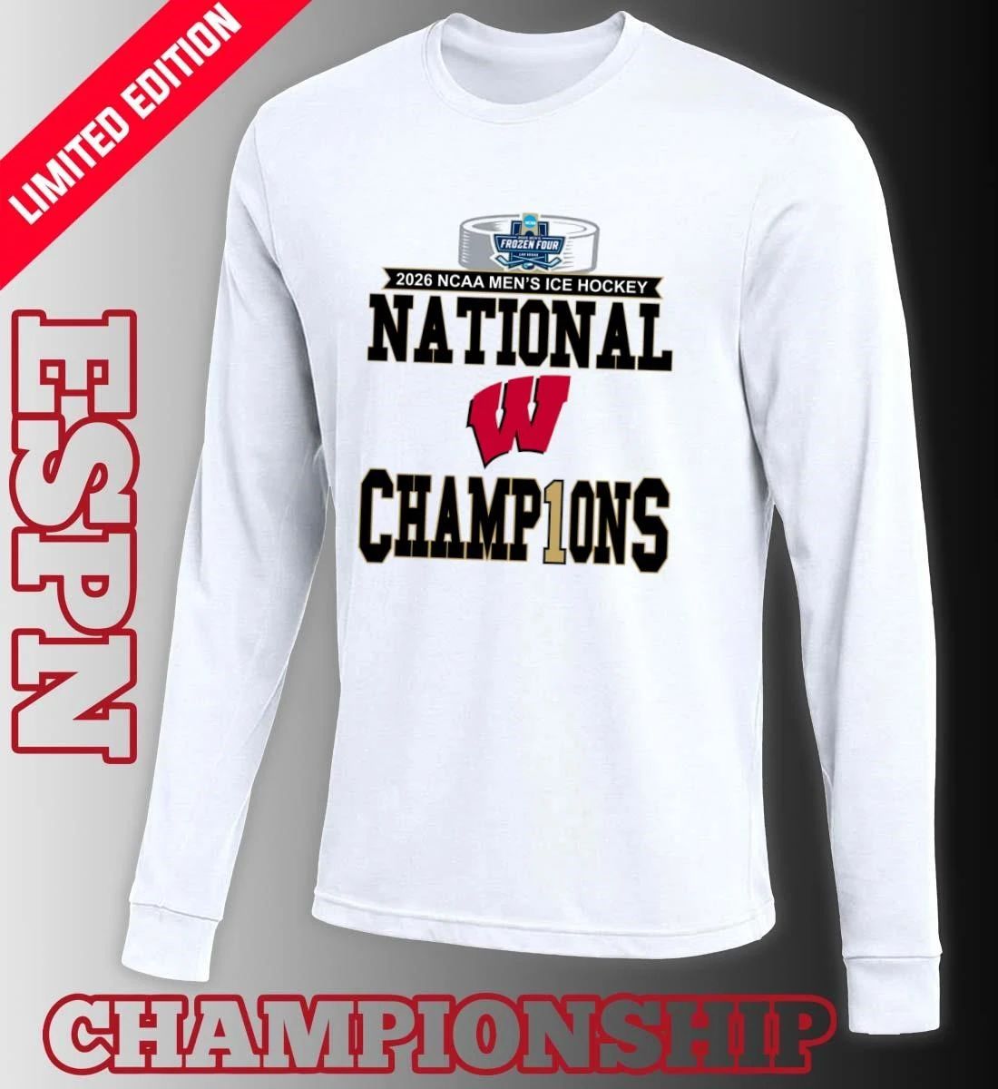 UW Men’s Ice Hockey 2026 NCAA National Champions Locker Room T-Shirt
