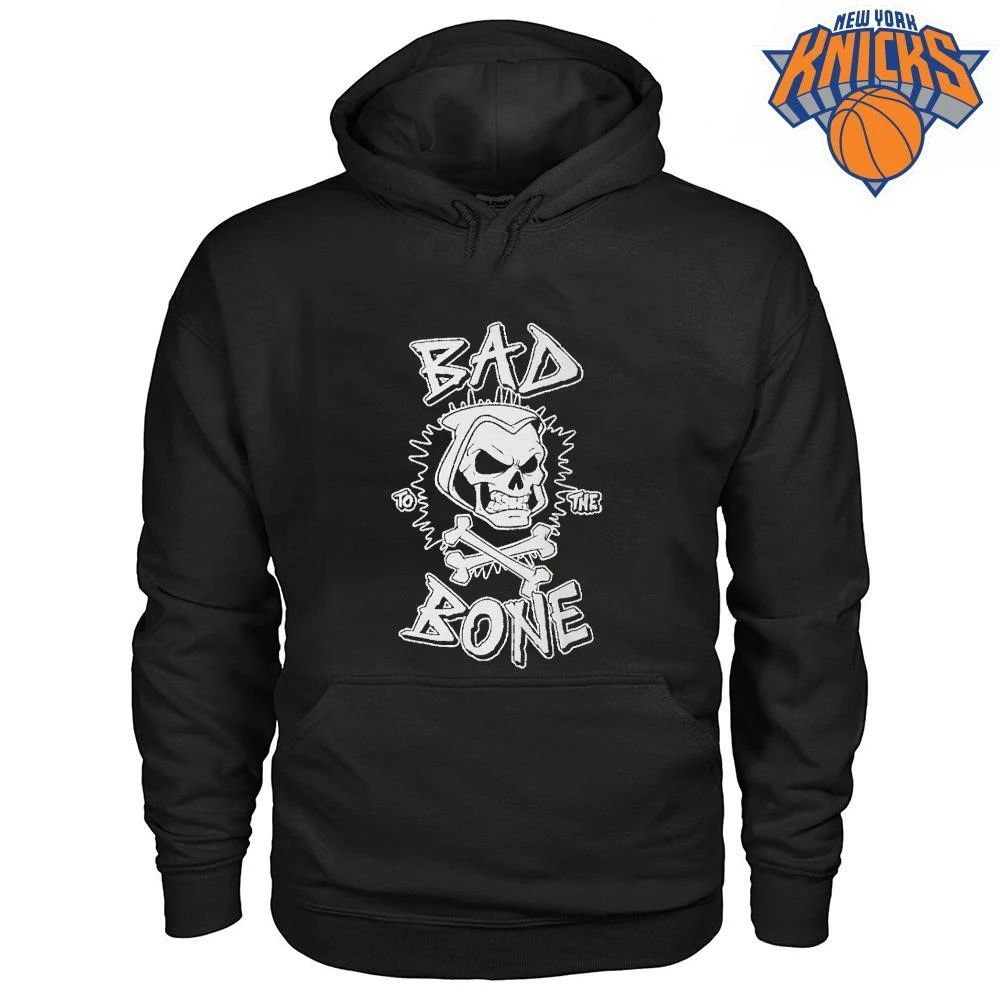 Bad To The Bone Skull Skeleton Crossbones Rock Graphic T Shirt