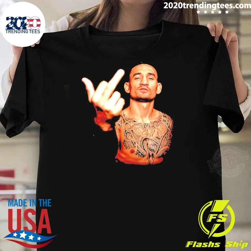 Max Holloway UFC middle finger graphic shirt