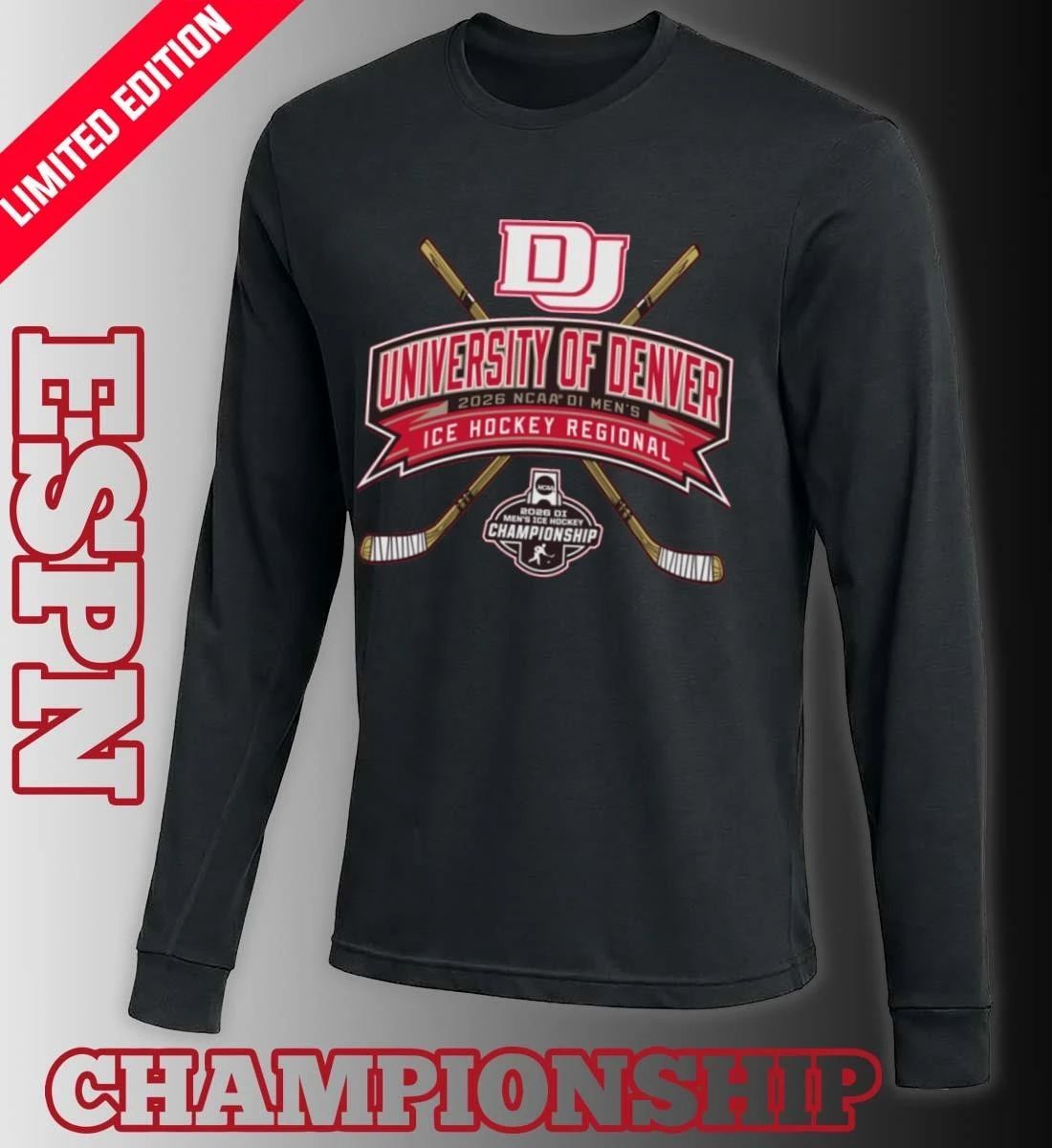 University Of Denver Pioneers 2026 NCAA DI Men’s Ice Hockey Regionals T-Shirt