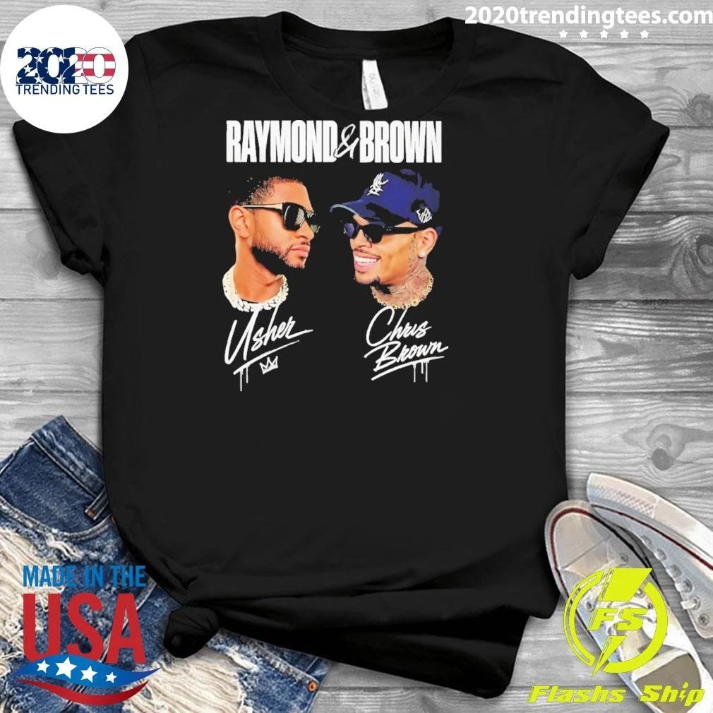 Chris Brown Usher Raymond And Brown Concert Signatures Shirt
