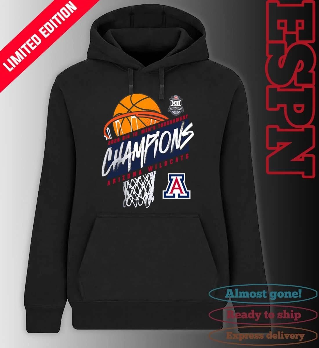 Arizona Men’s Basketball Big 12 Conference Tournament Champions 2026 T-Shirt