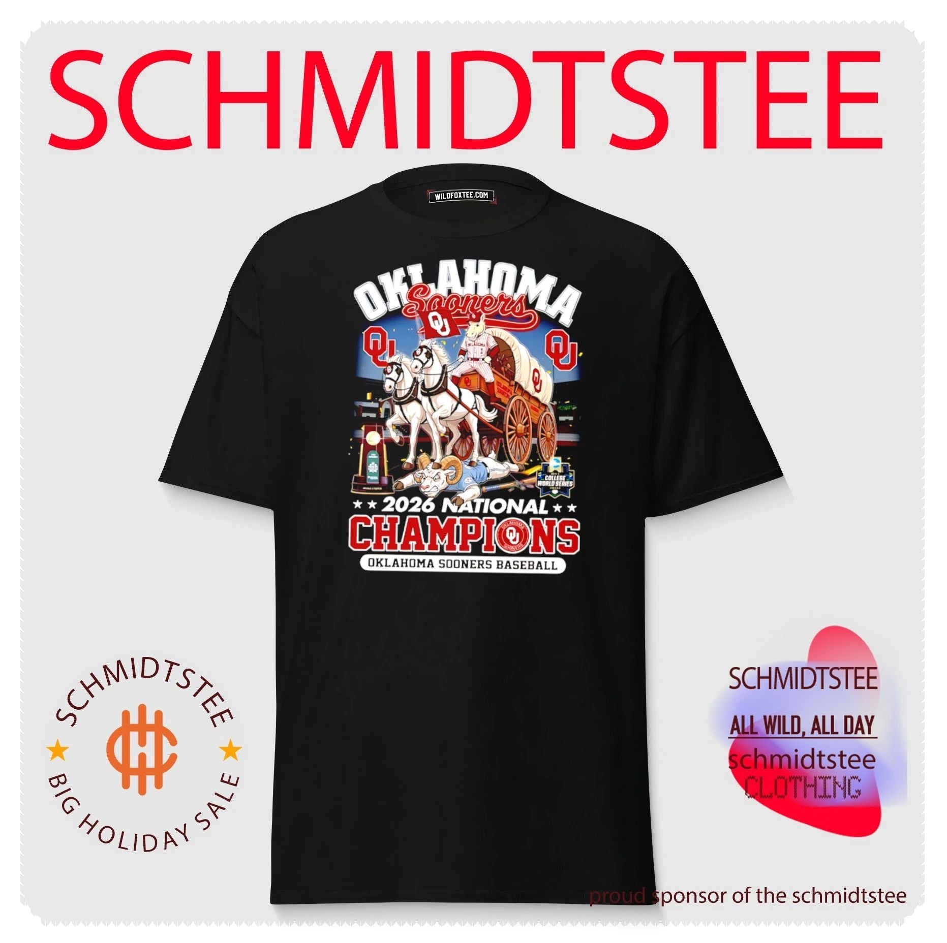 Oklahoma Sooners National Champions Baseball 2026 mascot shirt