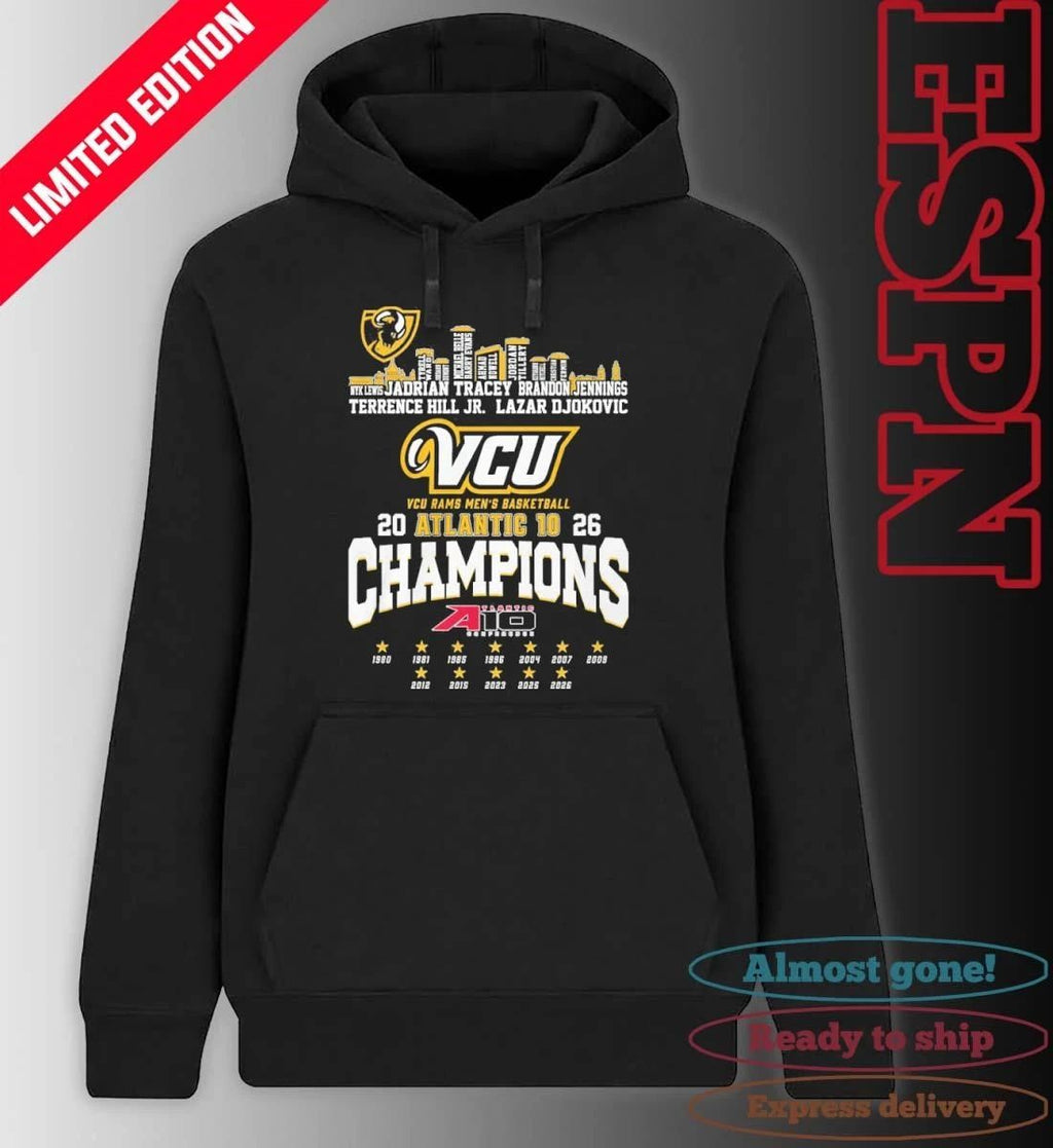 VCU Men’s Basketball 2026 A-10 Conference Champions Skyline Player Name Shirt