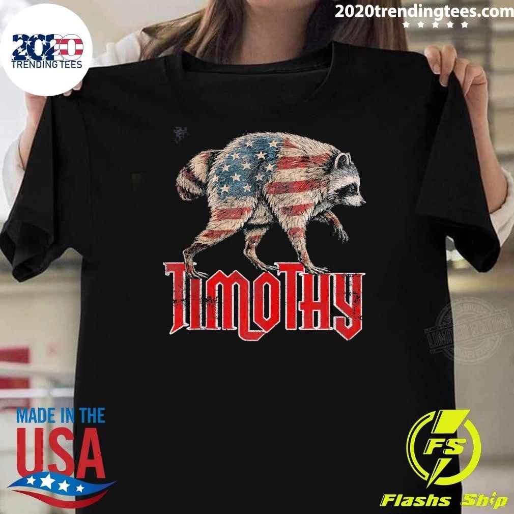 Raccoon Jimothy American USA Flag Raccoons Fans Shirt