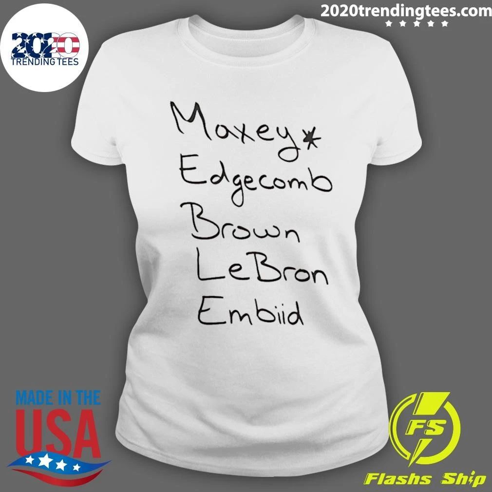 NBA 2026 Philadelphia 76ers Maxey Edgecomb Brown Lebron Embiid Shirt