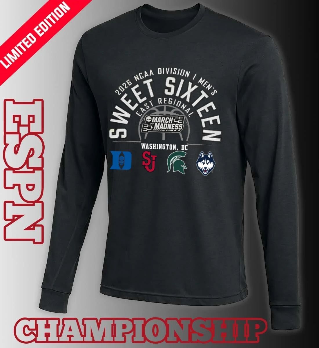 2026 NCAA DI Men’s Basketball Sweet 16 East Regional – Washington DC T-Shirt