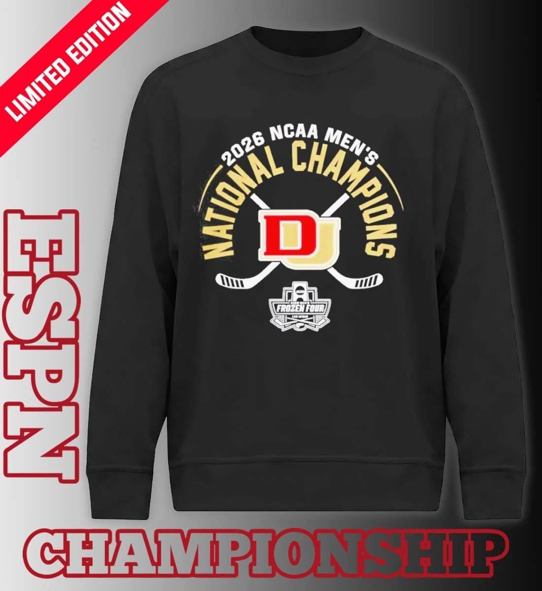 Denver Pioneers Men’s Ice Hockey 2026 Frozen Four National Champions T-Shirt