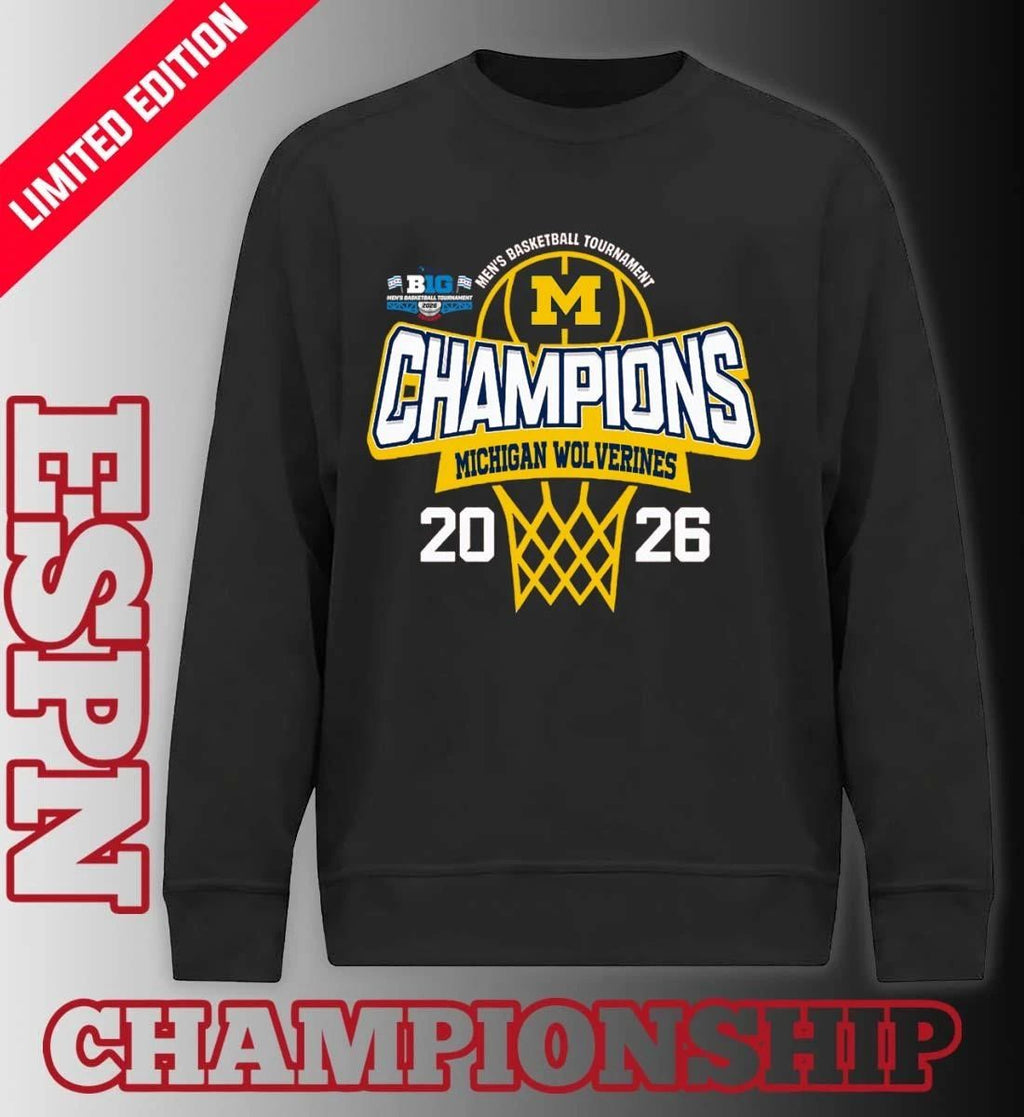 Michigan Wolverines 2026 Big Ten Men’s Basketball Tournament Champions Shirt