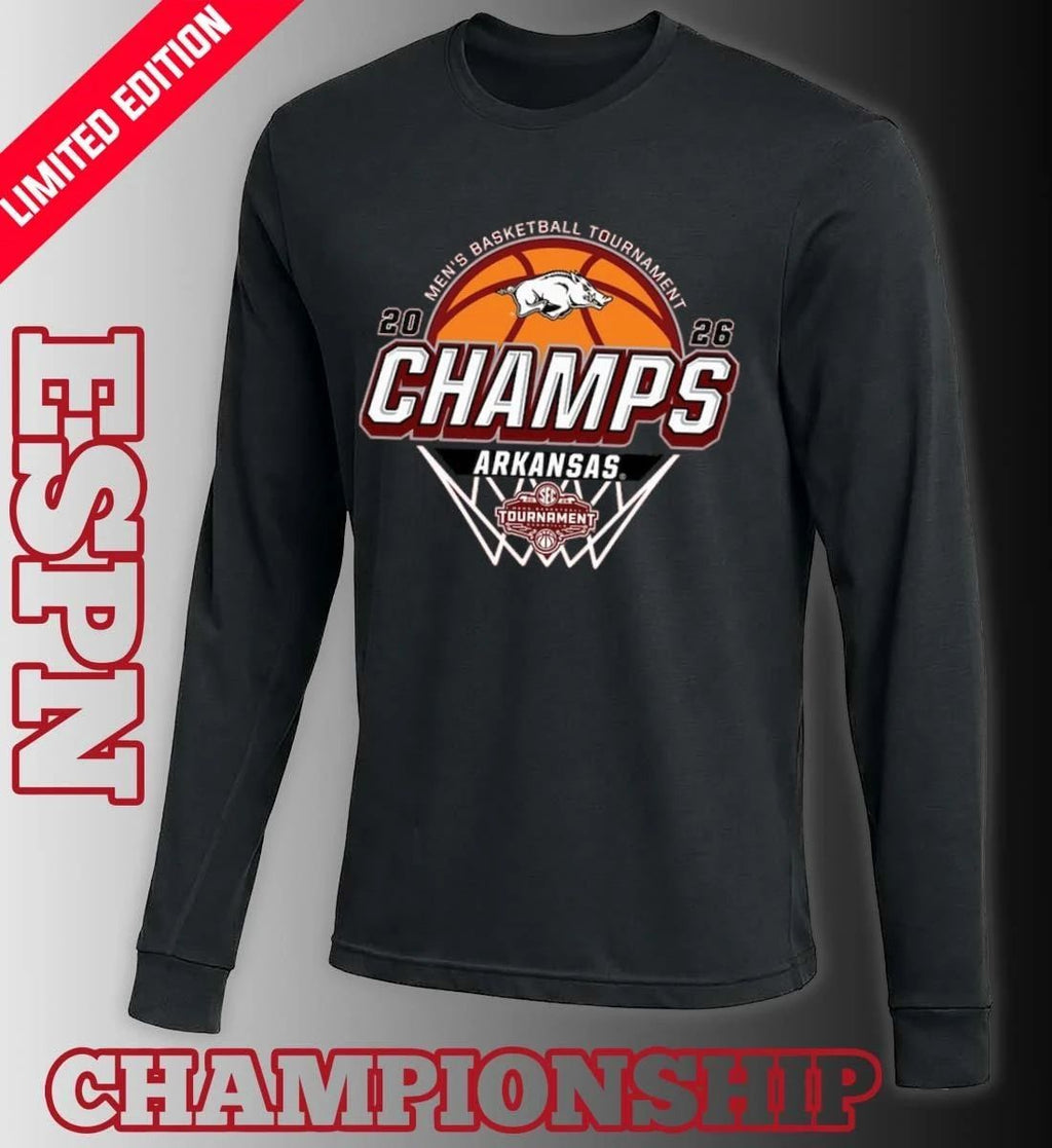 Arkansas Men’s Basketball SEC Tournament Champions Official Locker Room T-Shirt