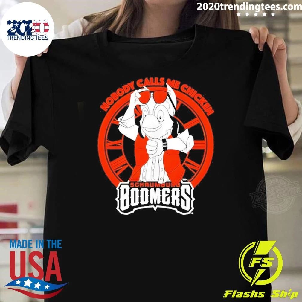 Back To The Future Schaumburg Boomers Baseball Nobody Calls Me Chicken Shirt