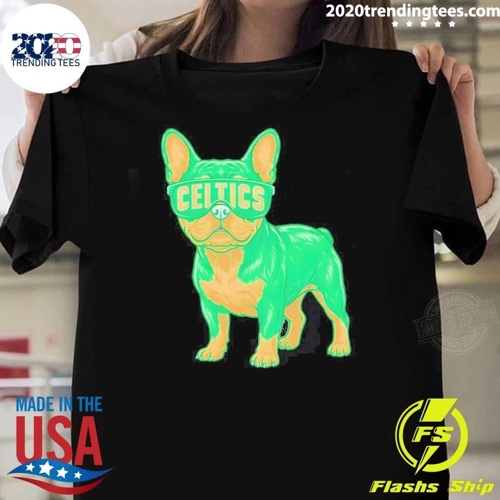 Boston Celtics French Bulldog cartoon shirt