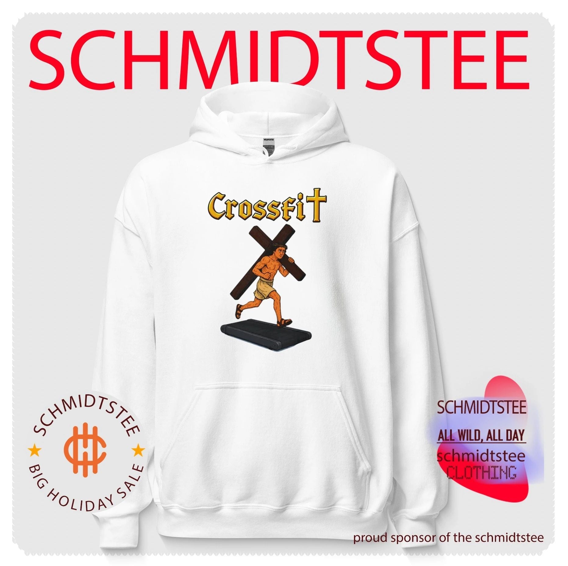 CrossFit Jesus Running on Treadmill funny religious workout shirt