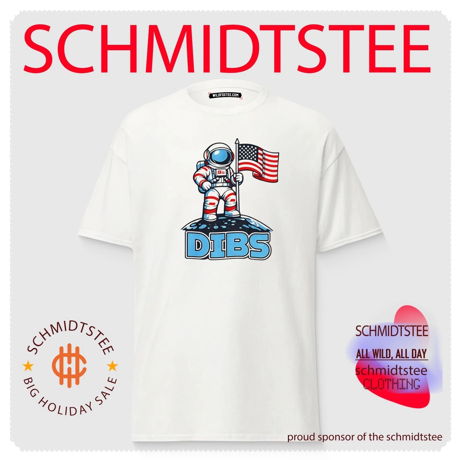 USA Dibs on the Moon Astronaut space American flag shirt