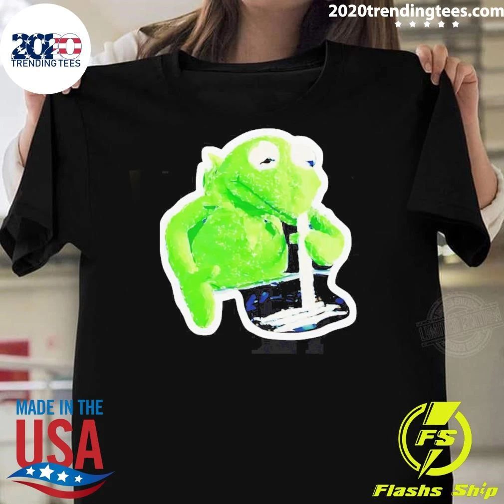 Kermit The Frog Snorting Lines Weed Funny Shirt
