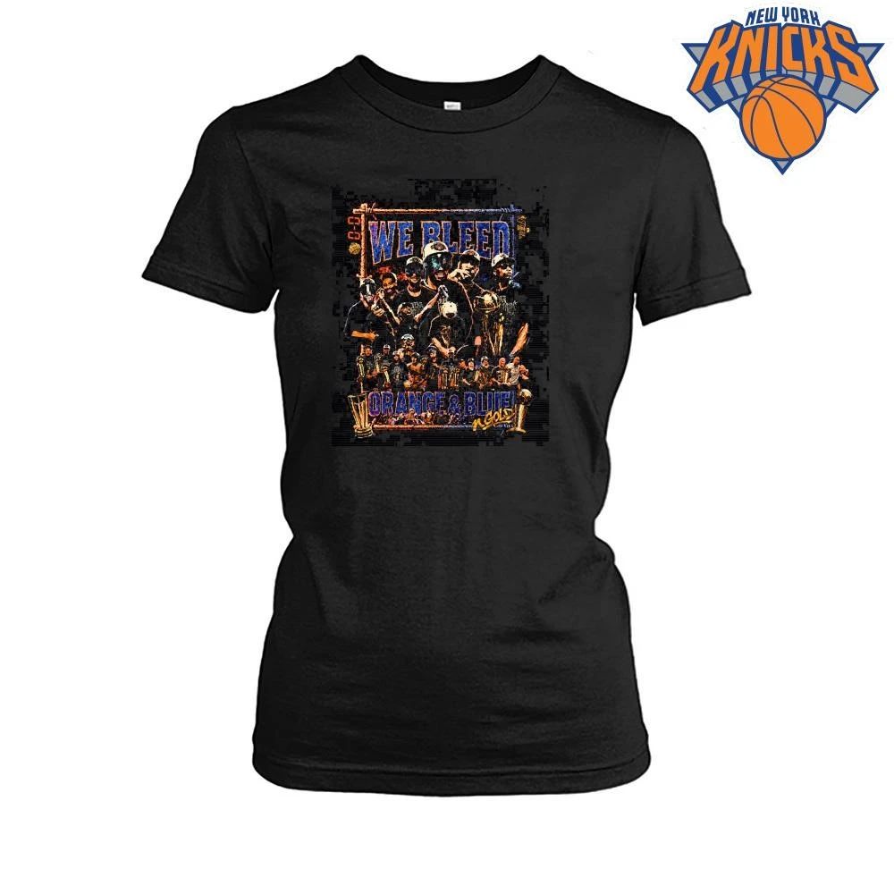 We Bleed Orange And Blue New York Garden Angels Basketball Champions Celebration Graphic Black shirt