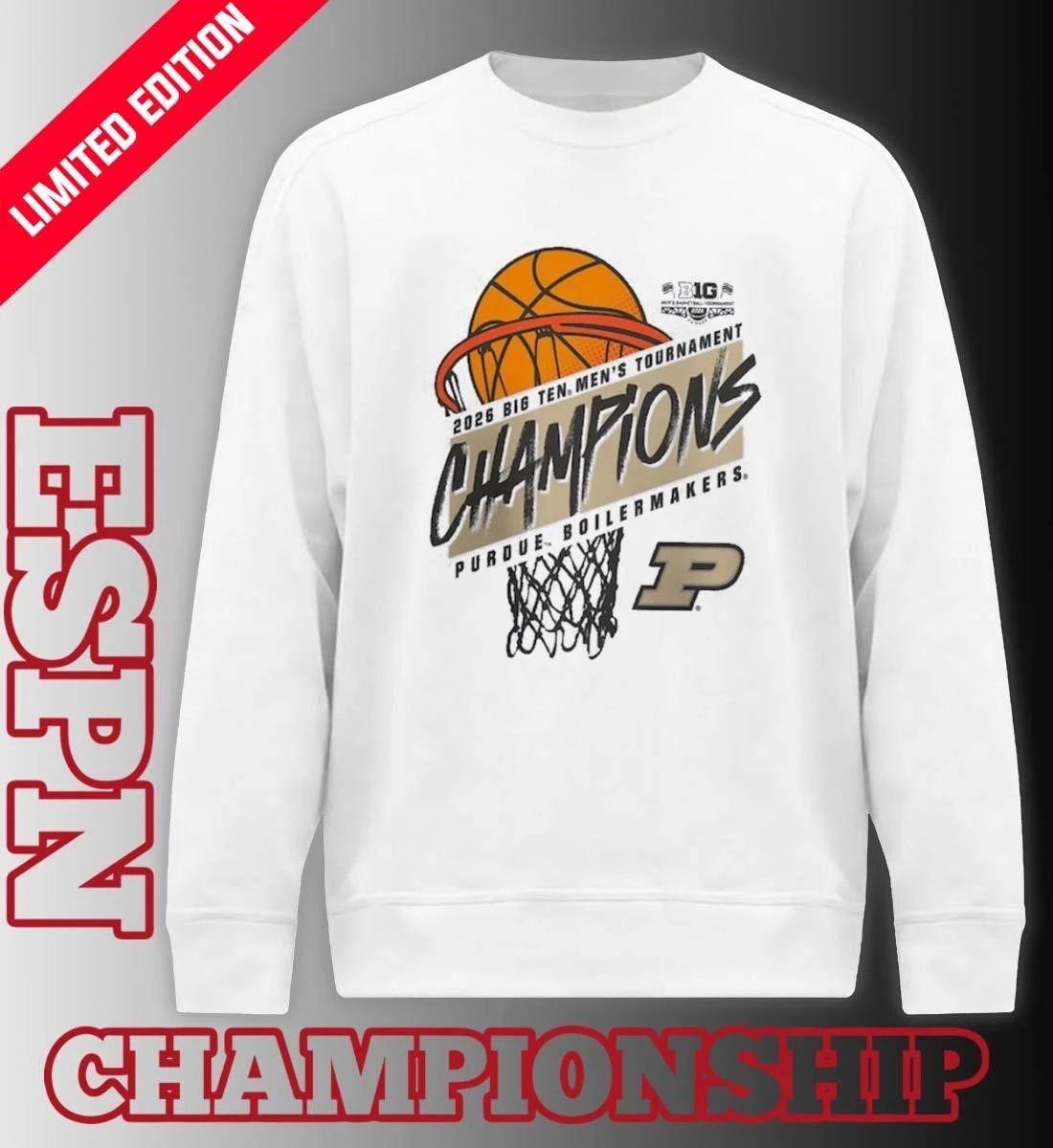 2026 Big 10 Men’s Basketball Tournament Purdue Boilermakers Champions T-Shirt