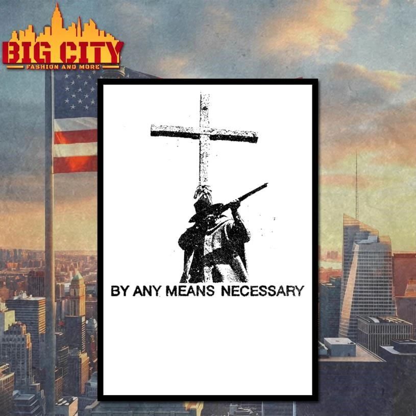 By Any Means Necessary Pilgrim Hunter Cross Rifle Heavy Metal Vintage Shirt