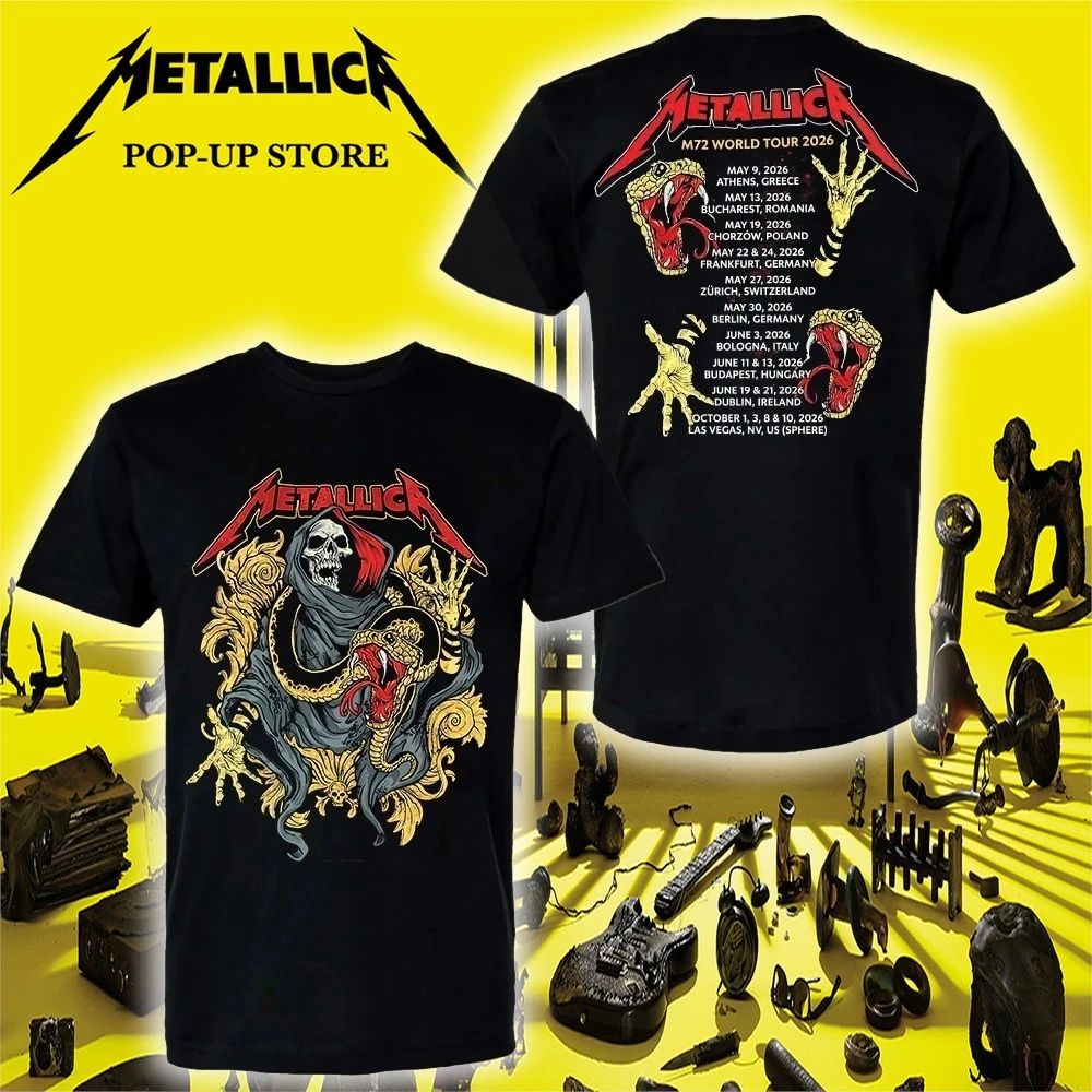 Metallica Pop-up Store M72 European World Tour 2026 Death And Snake Artwork Shirt