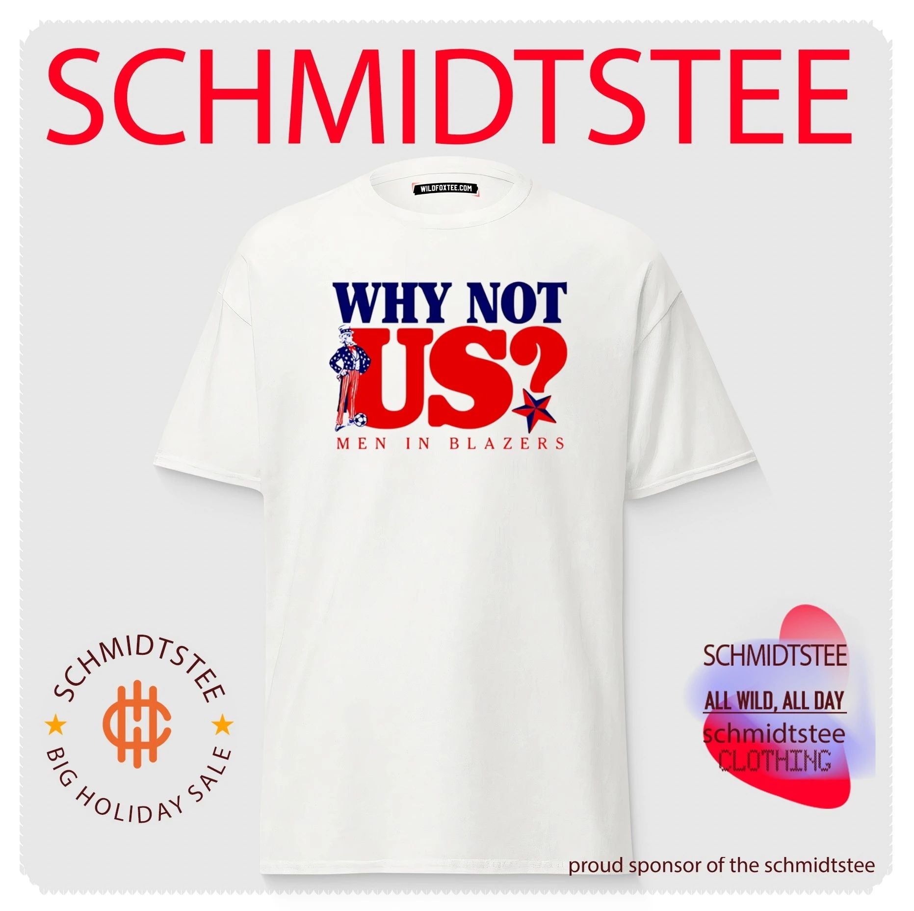 Why Not Us Men in Blazers Uncle Sam Soccer shirt
