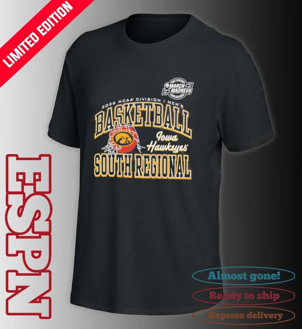 Iowa Hawkeyes 2026 NCAA DI Men’s Basketball Sweet 16 – South Regional T-Shirt