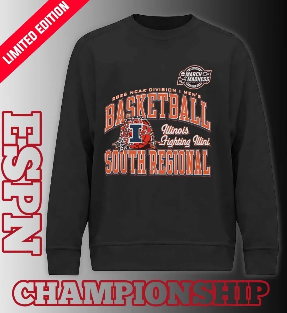 Illinois Fighting Illini 2026 NCAA DI Men’s Basketball Sweet 16 – South Regional T-Shirt