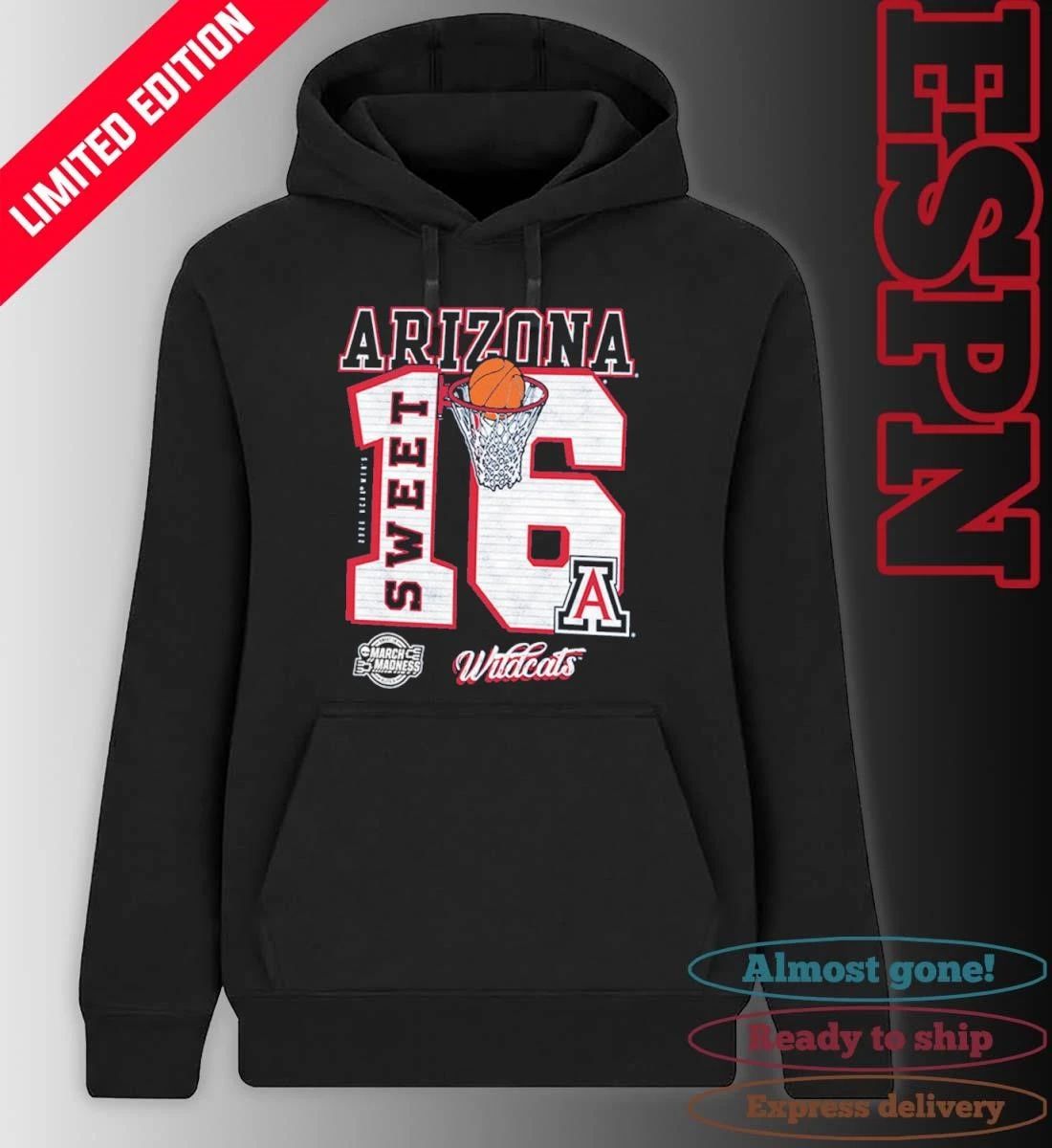 Arizona Wildcats 2026 NCAA March Madness Sweet 16 Bound Shirt