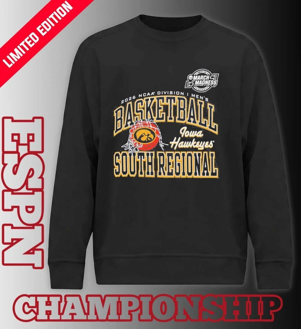 Iowa Hawkeyes 2026 NCAA DI Men’s Basketball Sweet 16 – South Regional T-Shirt