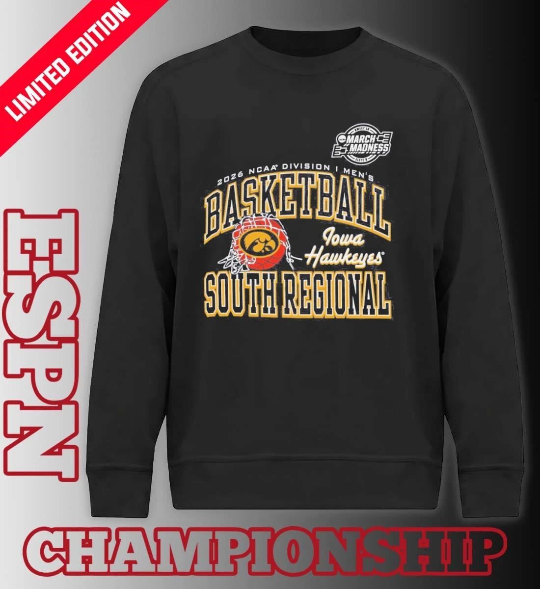 Iowa Hawkeyes 2026 NCAA DI Men’s Basketball Sweet 16 – South Regional T-Shirt