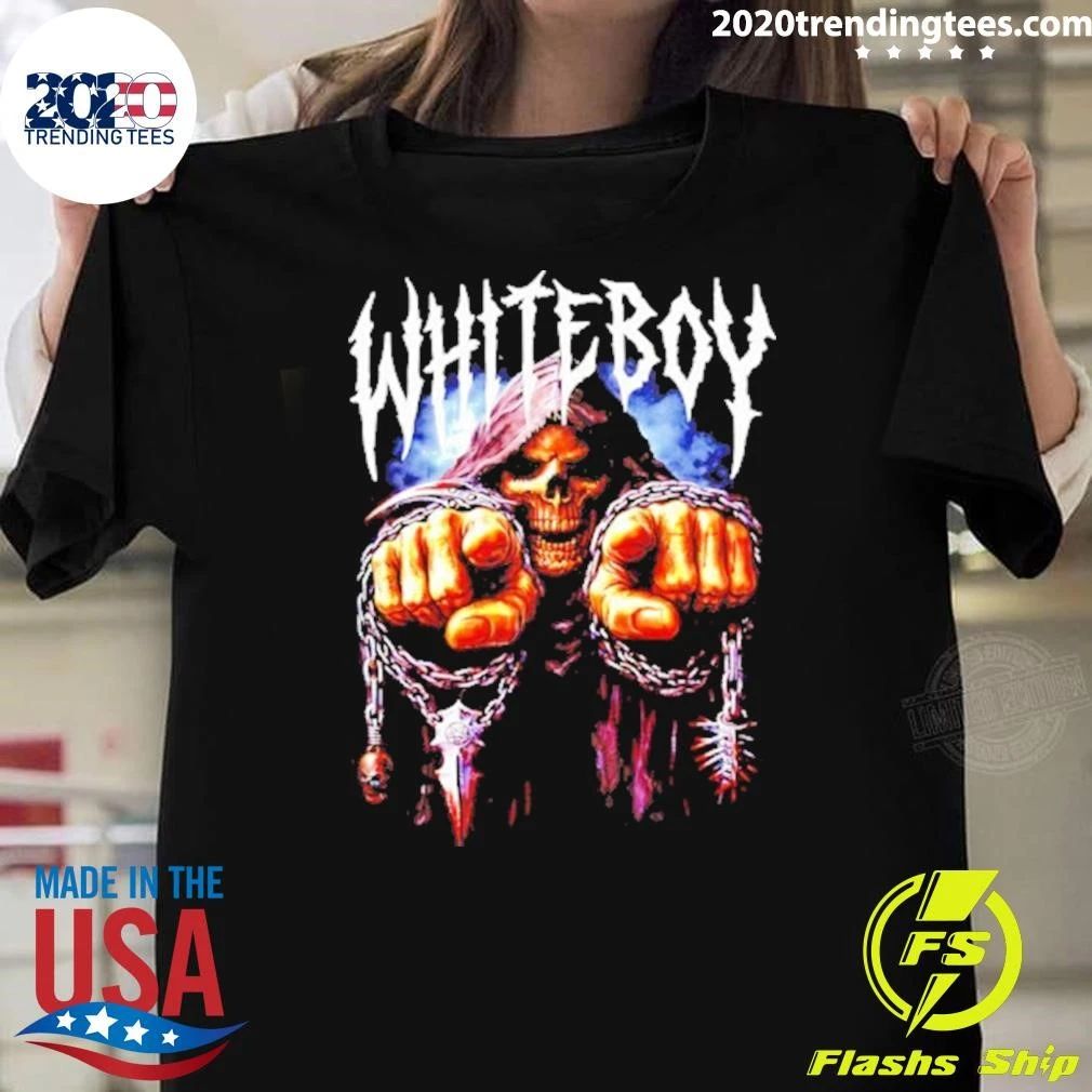 Whiteboy Grim Reaper Pointing Fingers Shirt