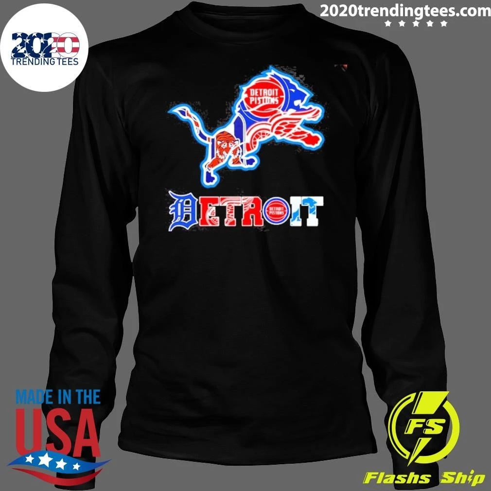 Detroit Pistons Tigers Red Wings Lions Logo Shirt