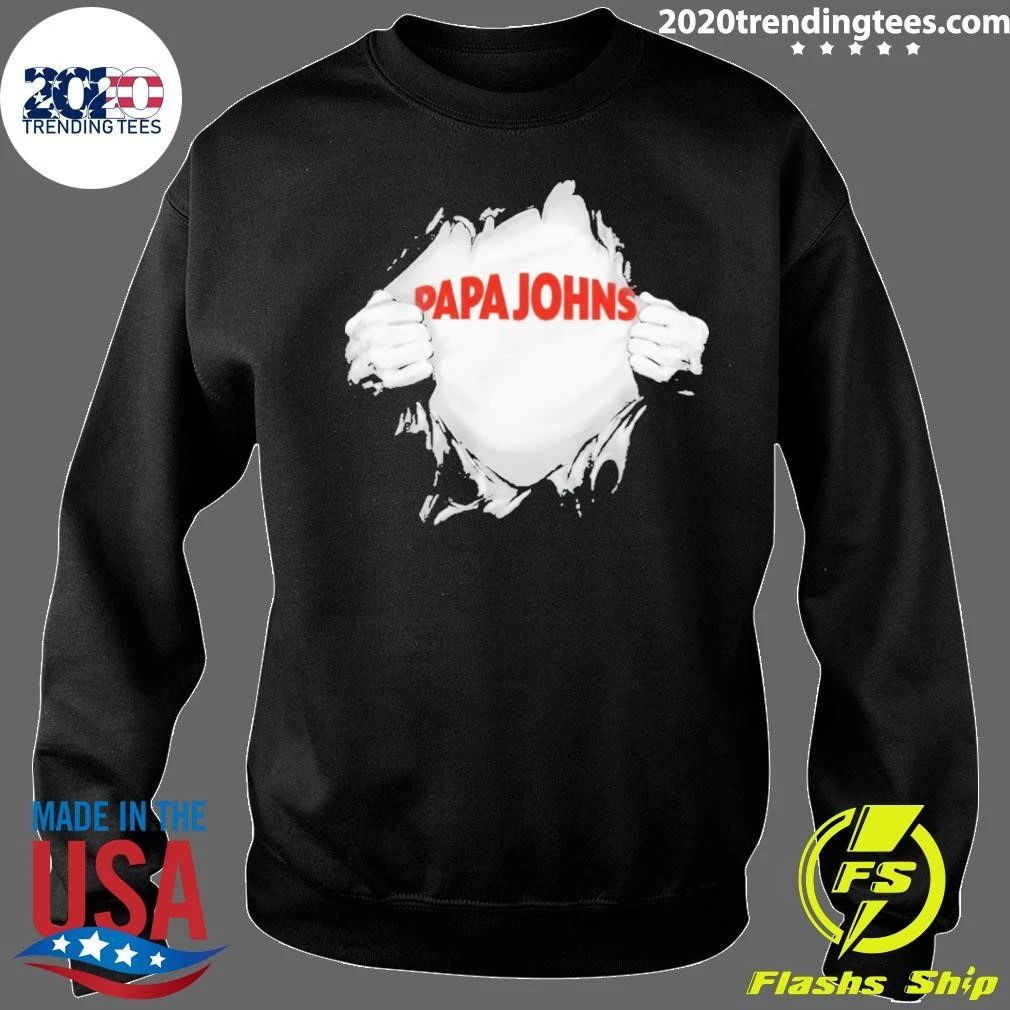 Papa Johns Pizza Ripped Chest Superhero Shirt