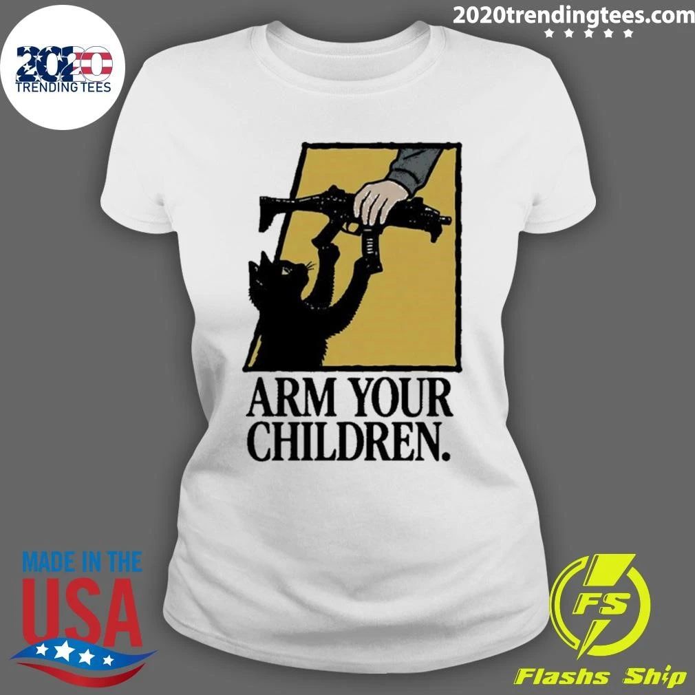 Black Cat Arm Your Children Gun Rights Shirt