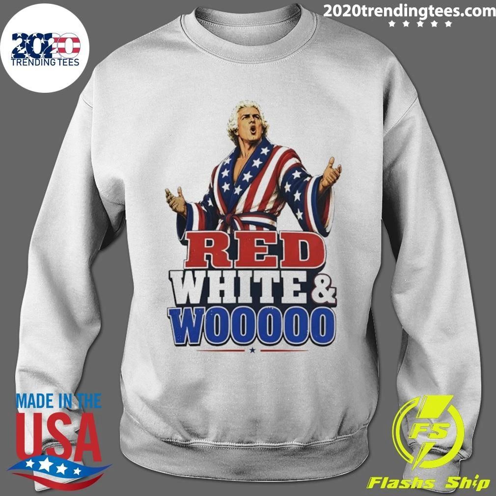 Ric Flair Wrestling Legend Red White And Woooo 4th Of July Usa 250 Shirt