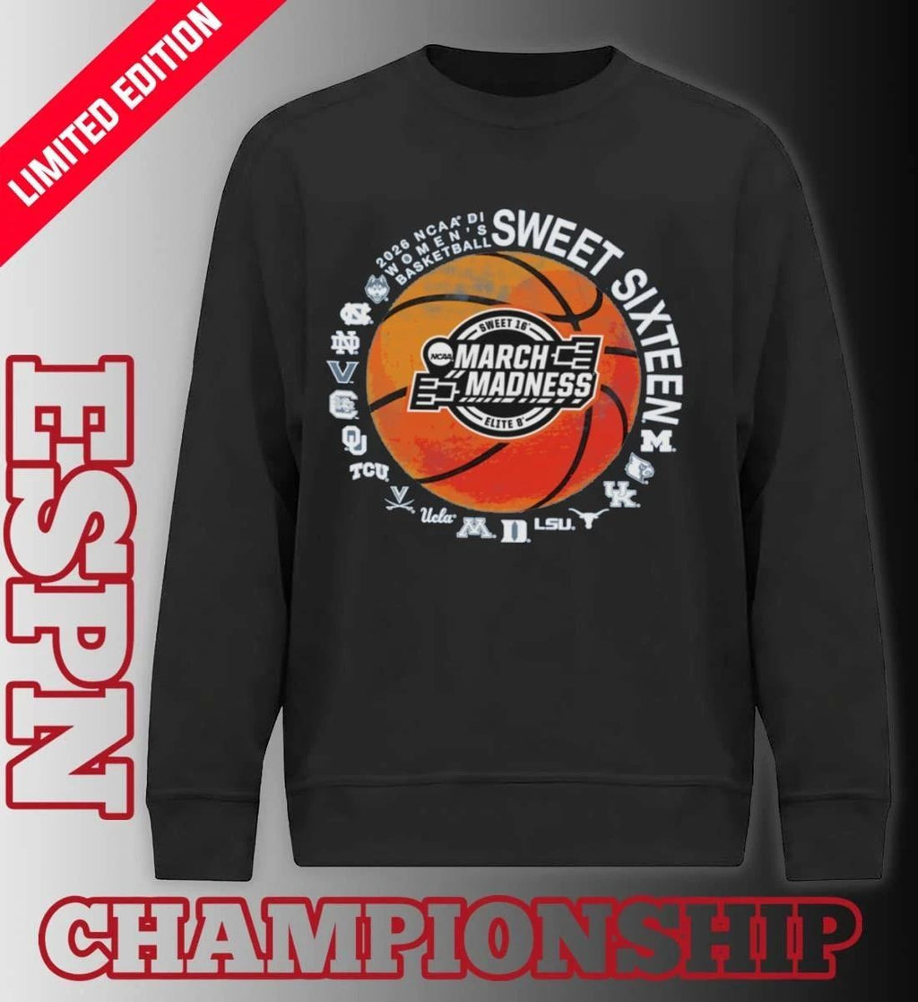 16 Teams 2026 NCAA DI Women’s Basketball Sweet Sixteen Shirt